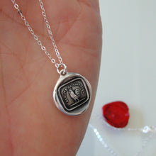 Load image into Gallery viewer, Silver Rooster Wax Seal Necklace - Always Be Faithful - Vigilance Courage - RQP Studio
