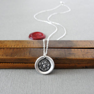 Great Things From Small - Wax Seal Necklace Sky's The Limit - Antique Silver Wax Seal Jewelry