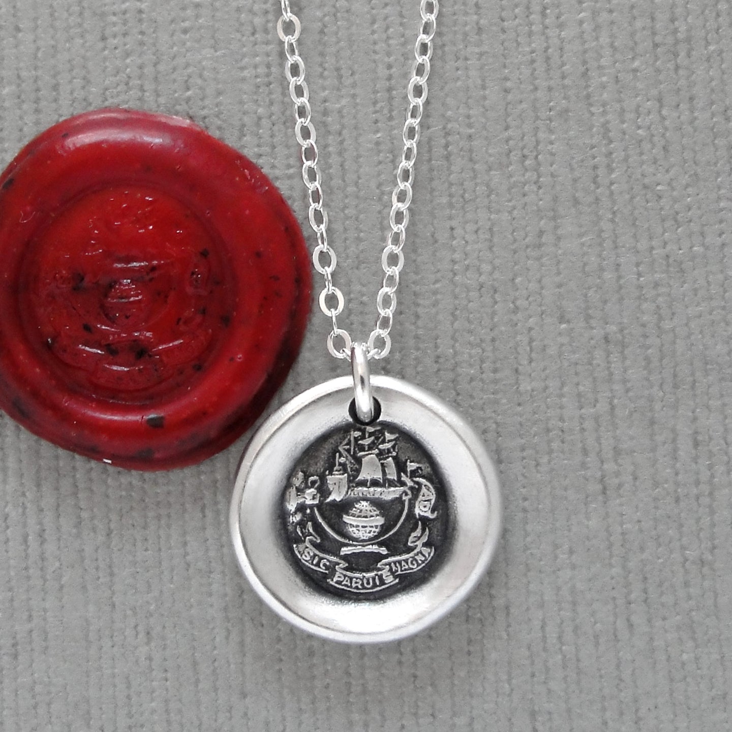 Great Things From Small - Wax Seal Necklace Sky's The Limit - Antique Silver Wax Seal Jewelry