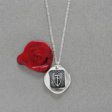 Load image into Gallery viewer, Hope Sustains Me - Anchor Wax Seal Necklace - Antique Silver Wax Seal Jewelry
