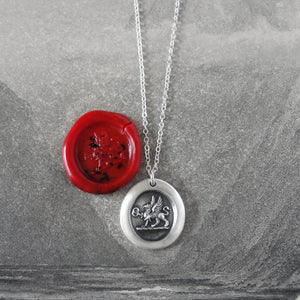 Mark Of Distinction - Griffin Passant Wax Seal Necklace - Strength Courage Boldness - RQP Studio