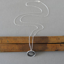 Load image into Gallery viewer, Heart Wax Seal Necklace In Silver - You Have The Key - Antique Wax Seal Charm Jewelry
