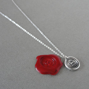 She Lion - Silver Wax Seal Necklace With Lioness Courage Strength