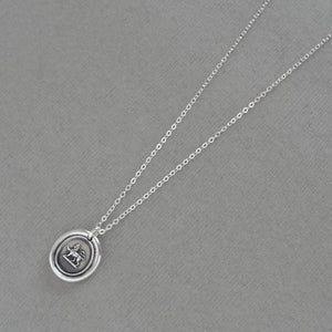 She Lion - Silver Wax Seal Necklace With Lioness Courage Strength