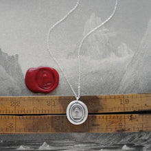 Load image into Gallery viewer, Silver Wax Seal Necklace with Palm Tree - When Struck I Rise - RQP Studio

