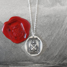 Load image into Gallery viewer, Phoenix Wax Seal Necklace in silver - New Life Better Stronger Than Before - RQP Studio

