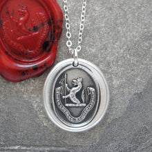 Load image into Gallery viewer, Silver Wolf Wax Seal Necklace - Always Hoping Always Working
