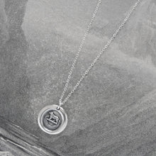 Load image into Gallery viewer, Bear Wax Seal Necklace In Silver - Torch Of The Mind Lights Path To Glory
