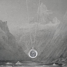 Load image into Gallery viewer, Bear Wax Seal Necklace In Silver - Torch Of The Mind Lights Path To Glory

