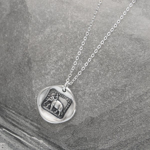 Reason Is My Strength - Silver Elephant Wax Seal Necklace - RQP Studio