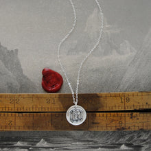 Load image into Gallery viewer, Silver Mermaid Wax Seal Necklace - Eloquence Divine Feminine Symbol
