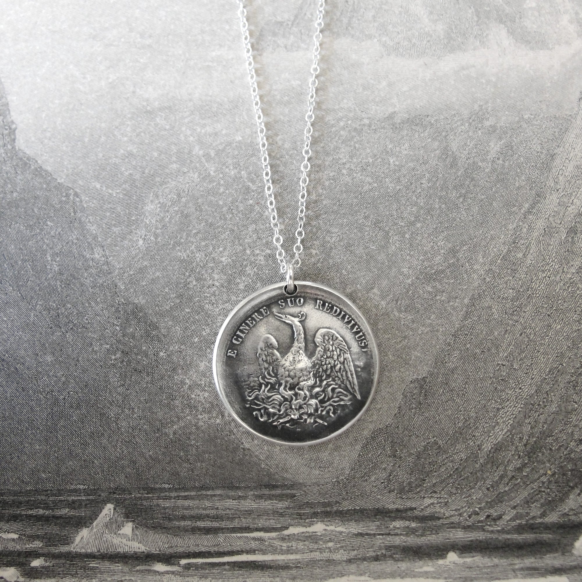 Silver Phoenix Necklace - Rise Again From The Ashes