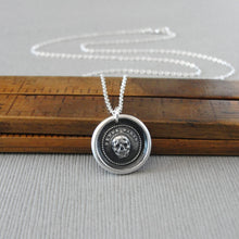 Load image into Gallery viewer, Skull Wax Seal Necklace Memento Mori - Antique Silver Wax Seal Jewelry Motto Think Of It
