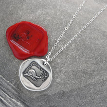 Load image into Gallery viewer, Silver Snail Wax Seal Necklace antique wax seal jewelry Always At Home
