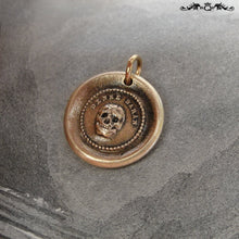 Load image into Gallery viewer, Skull Wax Seal Charm In Bronze - Memento Mori Motto - Think Of It - RQP Studio
