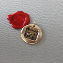 Load image into Gallery viewer, Snail Wax Seal Charm - Always at Home - Antique Bronze Wax Seal Jewelry Pendant
