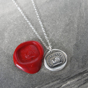 Snail Wax Seal Necklace In Silver - Always At Home - RQP Studio