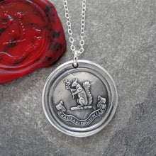 Load image into Gallery viewer, Blessed Are The Humble - Silver Squirrel Wax Seal Necklace - Exalted - RQP Studio
