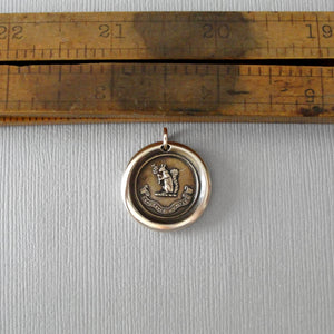 Blessed Are The Humble - Squirrel Wax Seal Pendant - Antique Bronze Wax Seal Jewelry