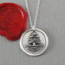 Load image into Gallery viewer, Stand Sure - Antique Silver Wax Seal Necklace With Steadfast Tree
