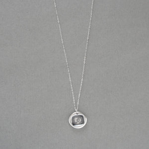 Watch Over The One I Love - Wax Seal Necklace With Star In Silver