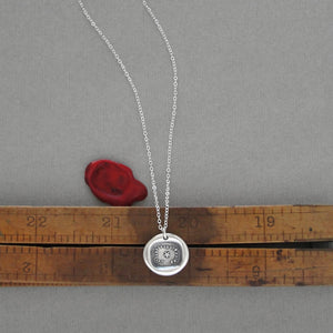 Watch Over The One I Love - Wax Seal Necklace With Star In Silver