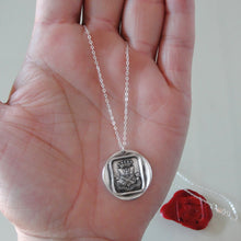 Load image into Gallery viewer, Steadfast In Adversity - Silver Wax Seal Necklace Eagle Crest
