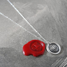 Load image into Gallery viewer, Strength With Virtue - Silver Spear Wax Seal Necklace - Honor Chivalry
