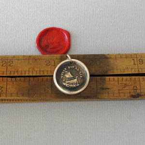 Such Is Life Wax Seal Charm Boat - Antique Bronze Ship Jewelry Pendant Sailboat Nautical 
