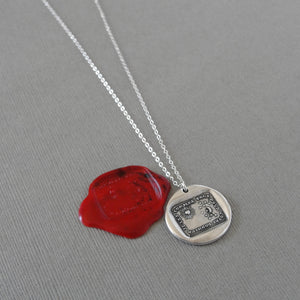 All For Your Happiness - Wax Seal Necklace Sun Moon Stars - Silver Jewelry