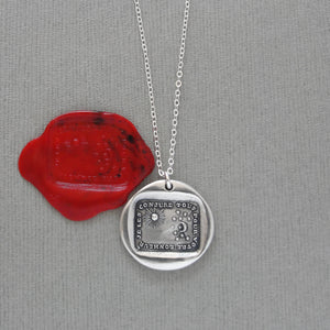 All For Your Happiness - Wax Seal Necklace Sun Moon Stars - Silver Jewelry