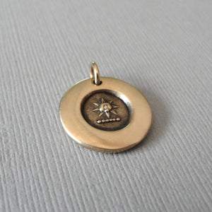 Sun Wax Seal Charm - Antique Bronze Jewelry Pendant Glory And Splendor