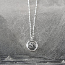 Load image into Gallery viewer, Go Getter - Martlet Mythical Swallow Bird Silver Wax Seal Necklace
