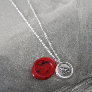 Go Getter - Martlet Mythical Swallow Bird Silver Wax Seal Necklace
