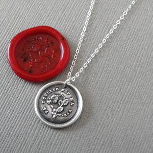 Wax Seal Necklace Your Sweetness Is My Life - Silver Rose Wax Seal Jewelry