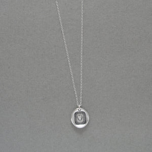 I'm Not Happy If You Are Sad - Silver Heart Wax Seal Necklace
