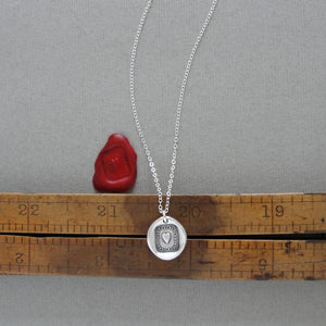 I'm Not Happy If You Are Sad - Silver Heart Wax Seal Necklace