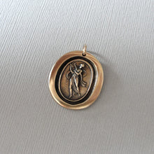 Load image into Gallery viewer, Dance, Music and Song - Terpsichore Wax Seal Pendant - Bronze Dancer Muse Wax Seal Jewelry
