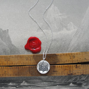 My Help Comes From The Lord - Silver Religious Wax Seal Necklace Psalm 124