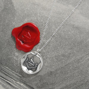 My Help Comes From The Lord - Silver Religious Wax Seal Necklace Psalm 124