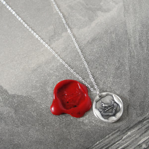 My Help Comes From The Lord - Silver Religious Wax Seal Necklace Psalm 124