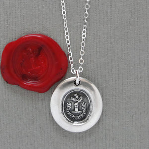 Dangers Delight - Silver Wax Seal Necklace - Scottish Thistle Symbol of Scotland