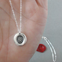 Load image into Gallery viewer, Dangers Delight - Silver Wax Seal Necklace - Scottish Thistle Symbol of Scotland

