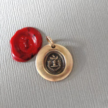 Load image into Gallery viewer, Tiny Thistle Wax Seal Charm - Dangers Delight - Antique Scottish Wax Seal Jewelry
