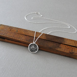 Thistle Wax Seal Necklace In Silver - Scottish heritage emblem jewelry - RQP Studio