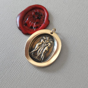 The Three Graces - Wax Seal Pendant Antonio Canova's Charites - Antique Wax Seal Jewelry