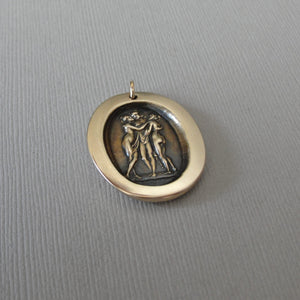 The Three Graces - Wax Seal Pendant Antonio Canova's Charites - Antique Wax Seal Jewelry