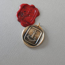 Load image into Gallery viewer, Through Difficulties - Wax Seal Pendant With Hand Holding Cross - Antique Bronze Faith Wax Seal Charm Jewelry
