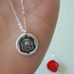 Nothing In Life Is Permanent - Silver Wax Seal Necklace With Leopard Head