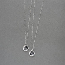 Load image into Gallery viewer, Tiny Silver Butterfly Wax Seal Necklace - Emblem Of The Soul Psyche
